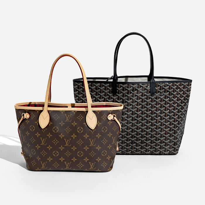 comparing the louis vuitton neverfull pm and the goyard saint louis pm by FASHIONPHILE