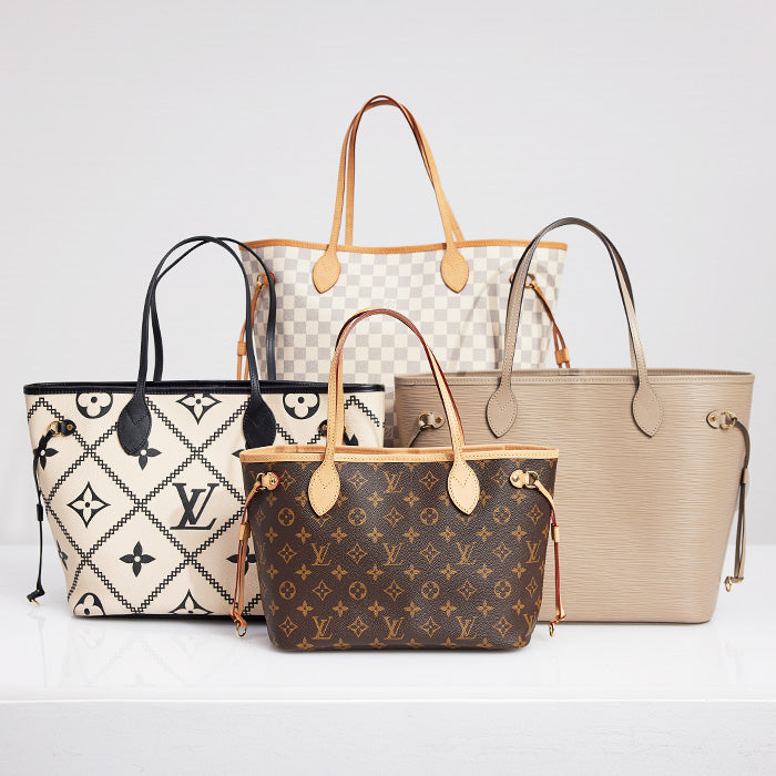 studio image of Louis Vuitton Neverfull bags FASHIONPHILE