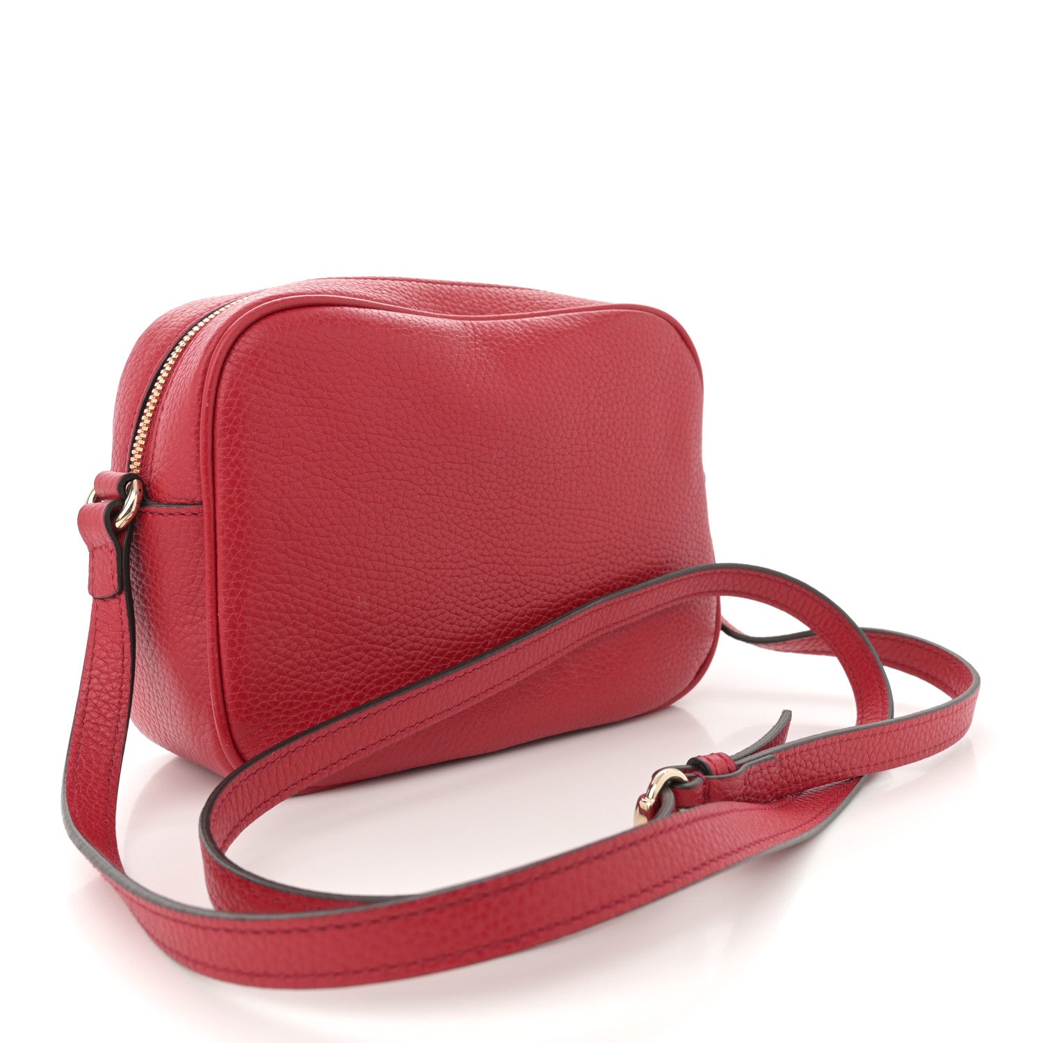 Gucci Pebbled Calfskin Small Soho Disco Bag Vibrant Red back vew