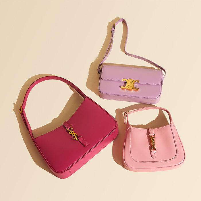 studio image of pink designer bags FASHIONPHILE