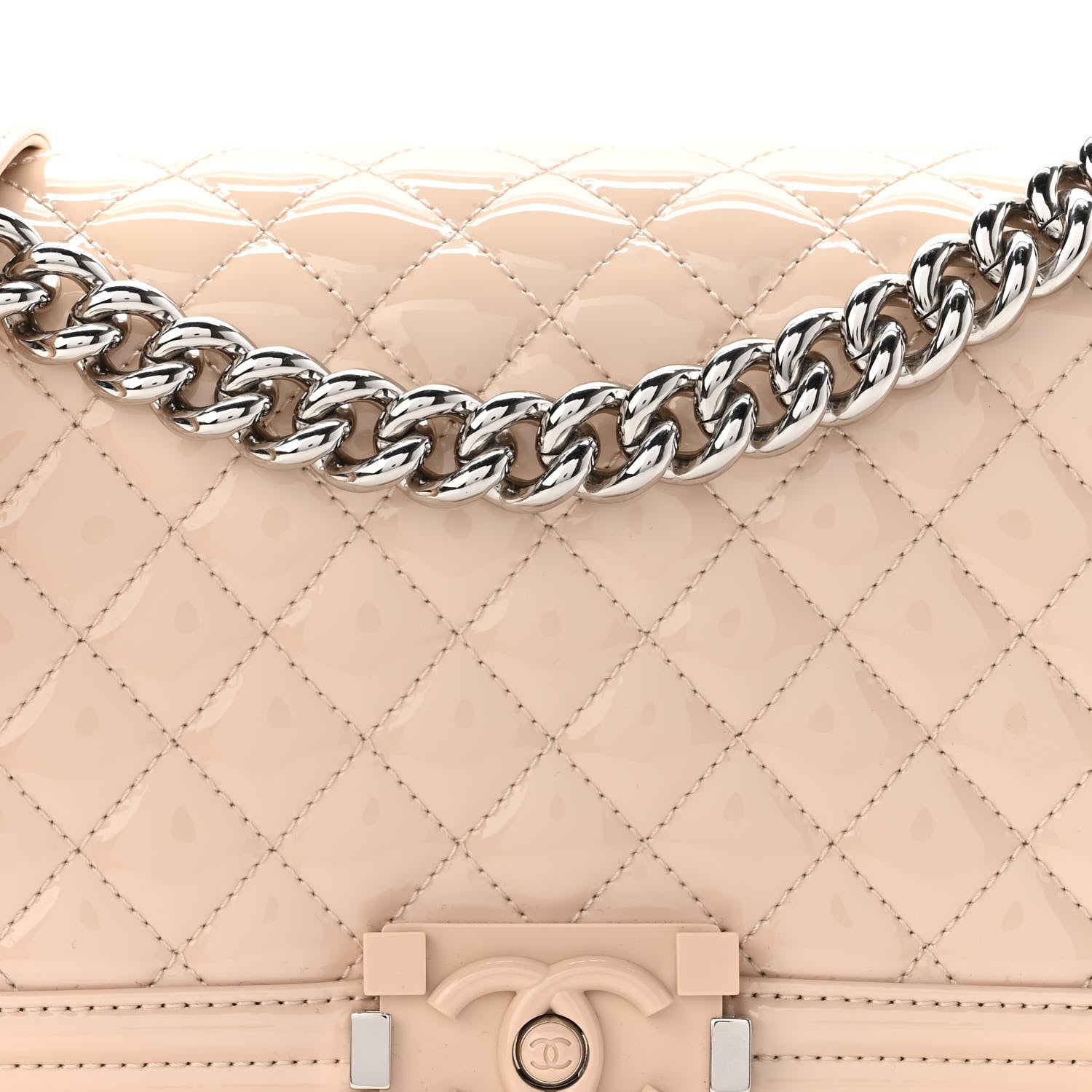 close up image of chanel plexiglass hardware FASHIONPHILE