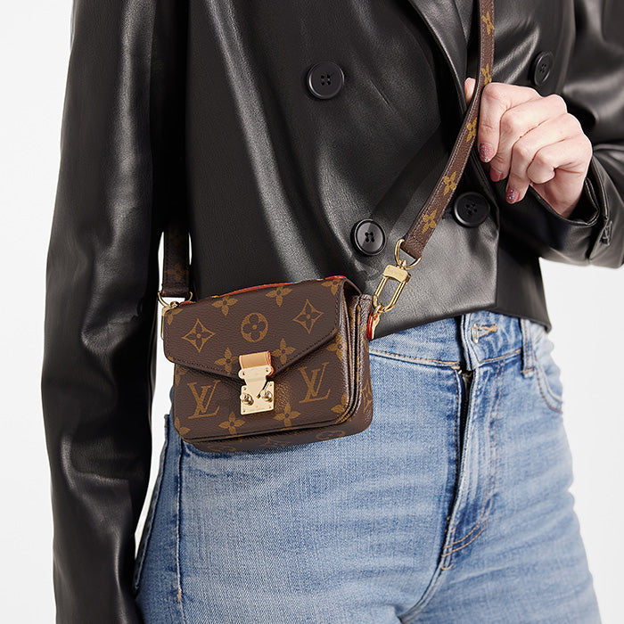 lifestyle image of louis vuitton micro metis with Pochette Metis strap FASHIONPHILE