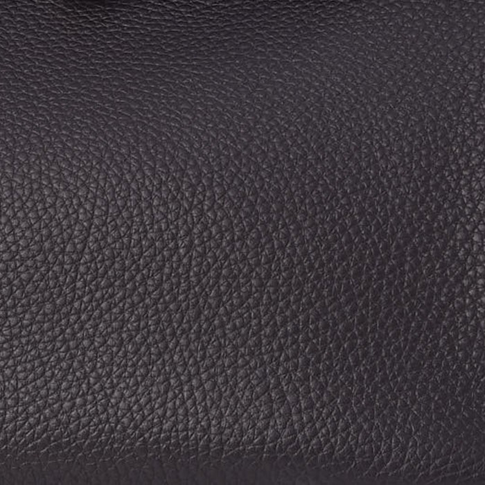 this is a close up swatch image of hermes prunoir color on taurillon clemence leather by FASHIONPHILE