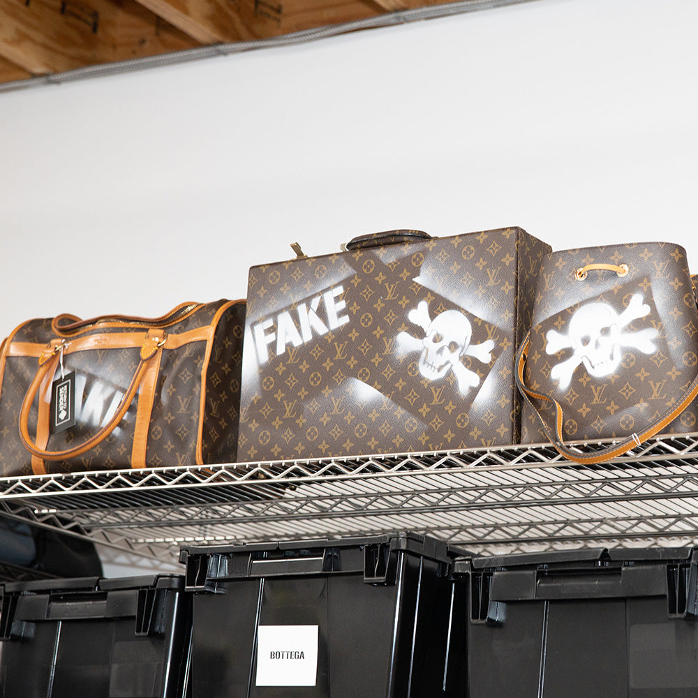 image of fake louis vuitton bags inside the FASHIONPHILE Graveyard