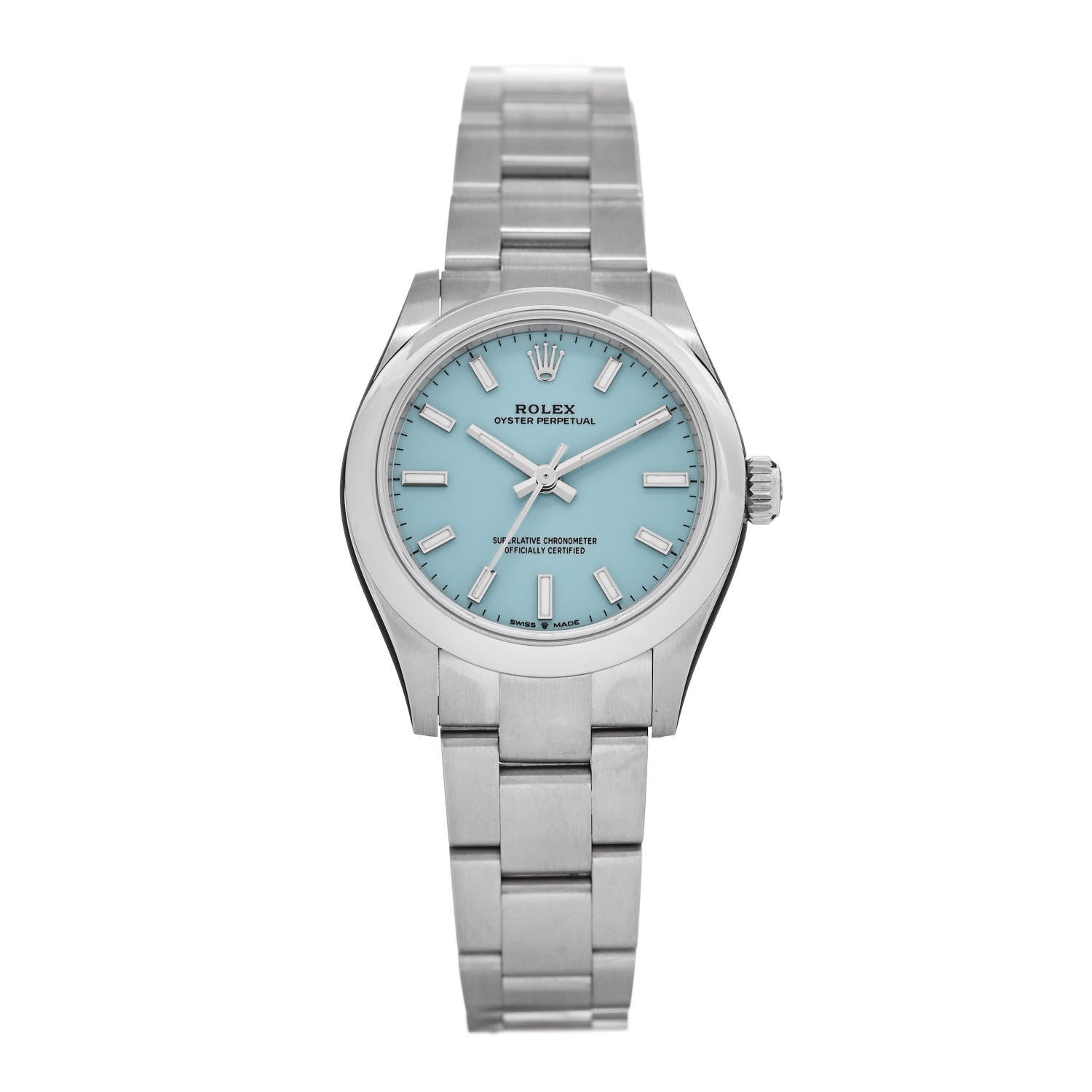 Rolex Stainless Steel 31mm Oyster Perpetual Watch in Turquoise