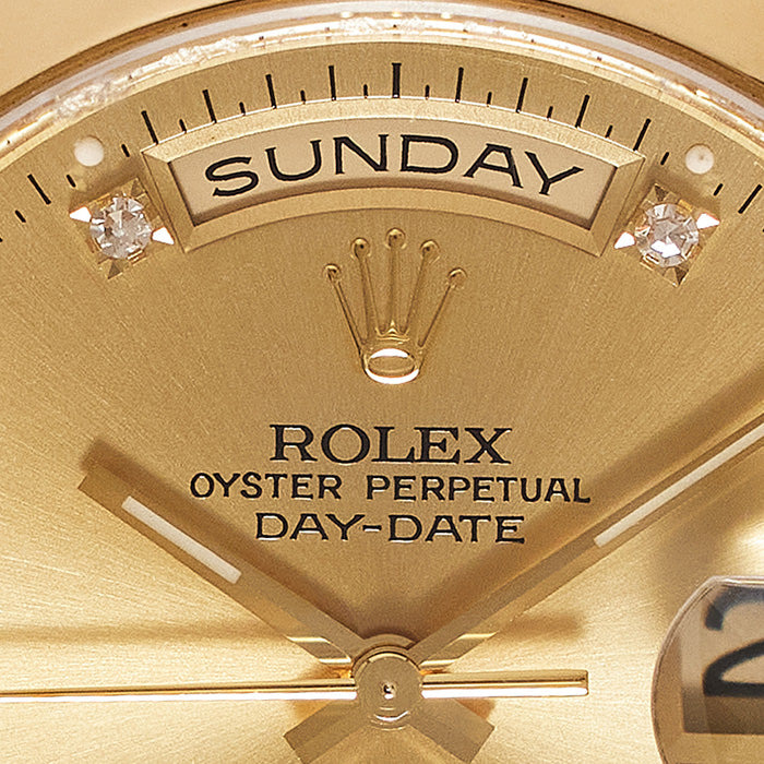 studio image of authentic Rolex Day-Date watch FASHIONPHILE