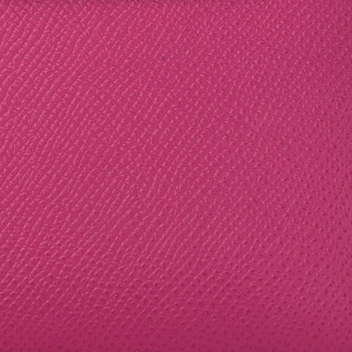 this is a close up swatch image of hermes rose pourpre color on epsom leather by FASHIONPHILE