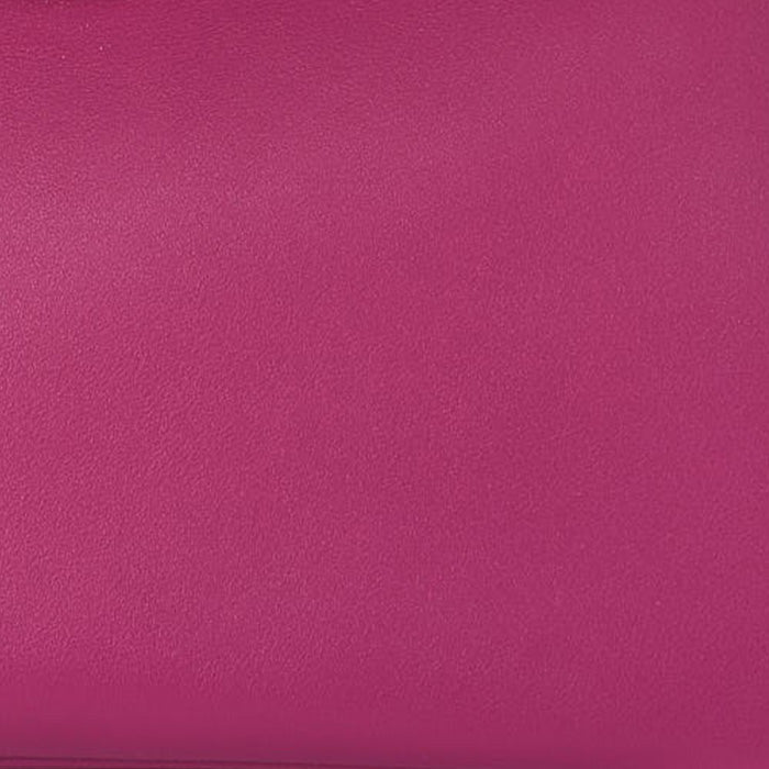 this is a close up swatch image of hermes rose pourpre color on swift leather by FASHIONPHILE