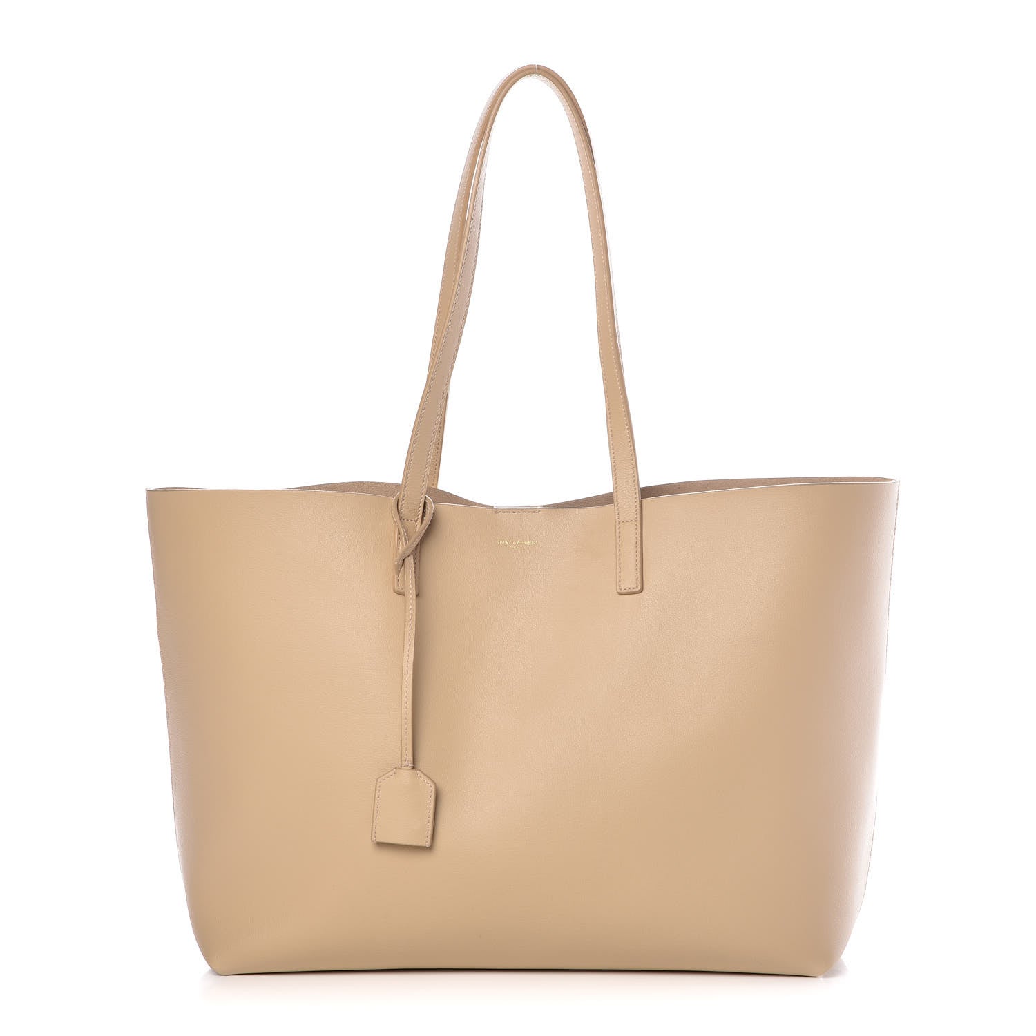 Saint Laurent Calfskin Large Shopping Tote Natural