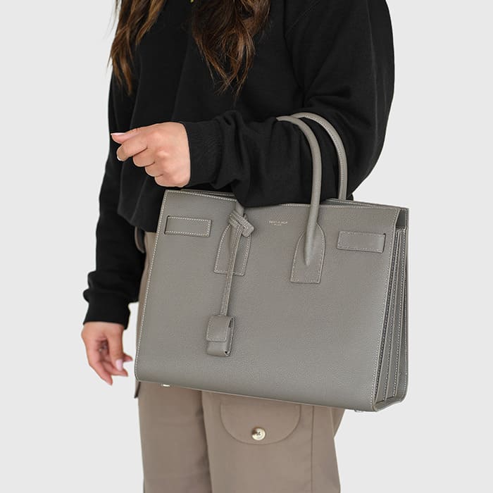 grey small sac de jour styled on the arm by FASHIONPHILE