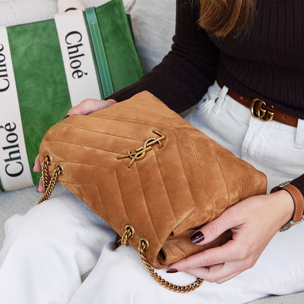 tips for caring for a suede handbag by FASHIONPHILE