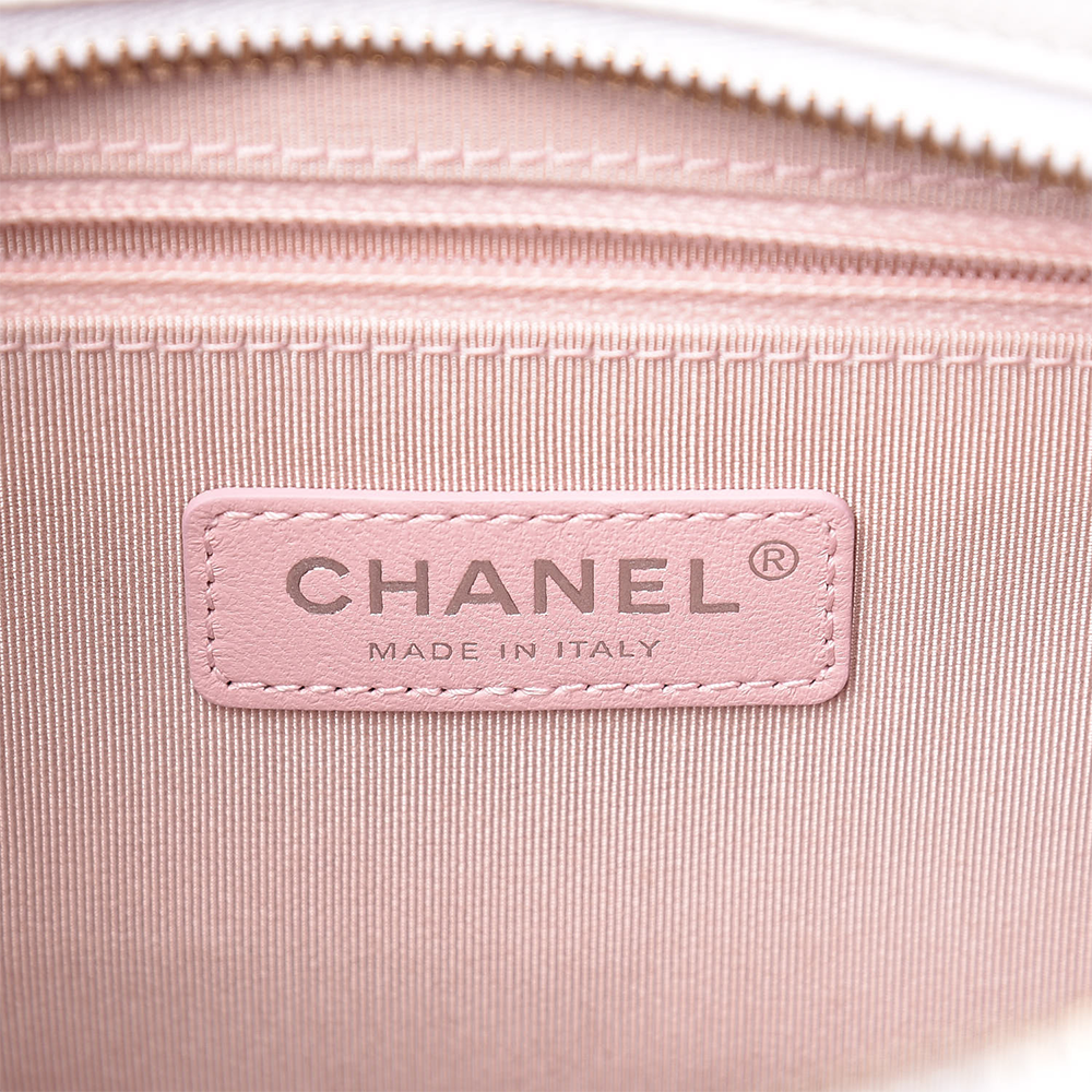 this is a close up view image of an authentic chanel made in tag by fashionphile