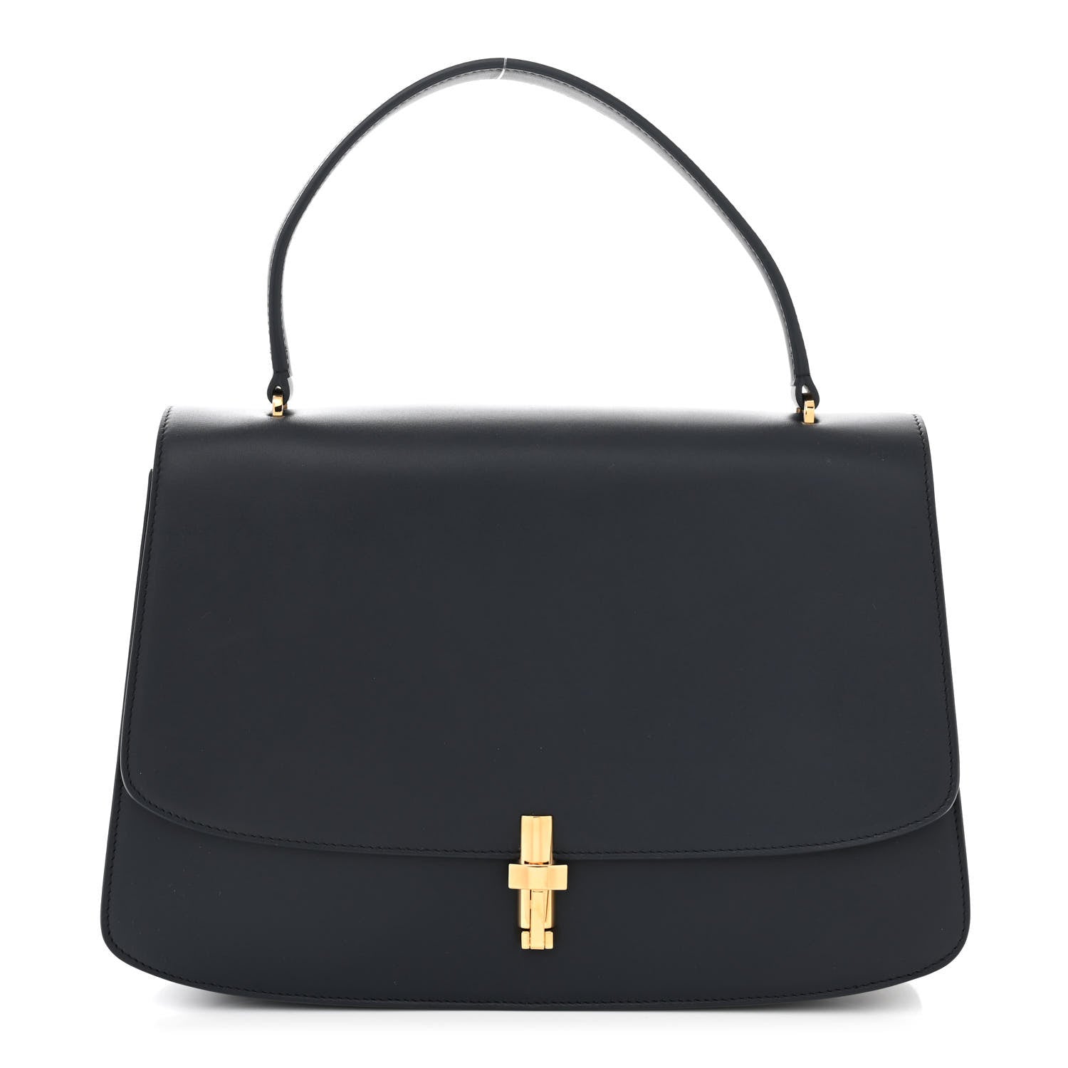 The Row Calfskin Medium Sofia 11.75 Top Handle Navy