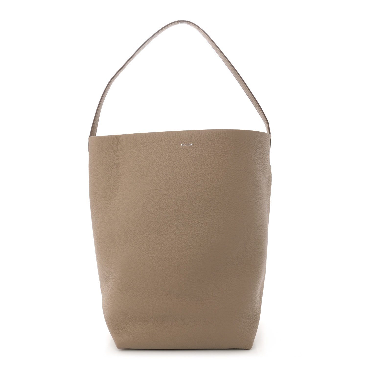 The Row Grained Calfskin Large N/S Park Tote Dark Taupe