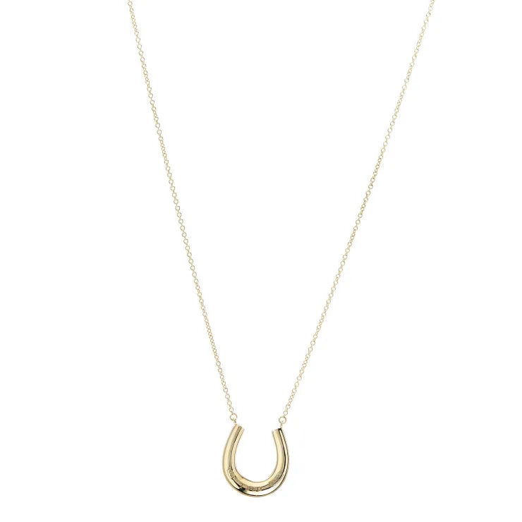 Tiffany 18K Yellow Gold 1837 Horseshoe Pendant Necklace