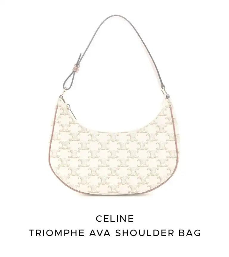white celine triomphe ava shoulder bag
