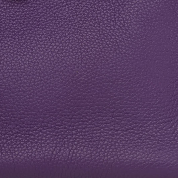 this is a close up swatch image of hermes ultraviolet color on taurillon clemence leather by FASHIONPHILE