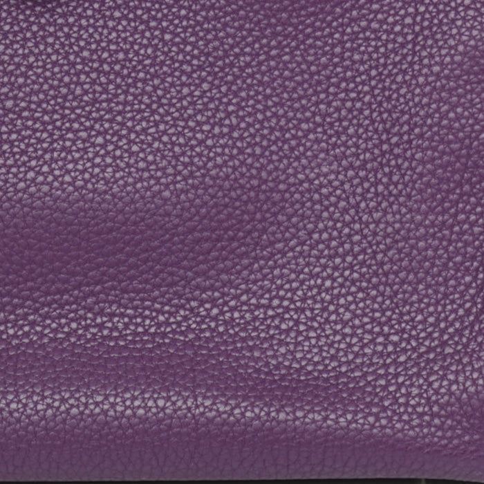 this is a close up swatch image of hermes ultraviolet color on togo leather by FASHIONPHILE