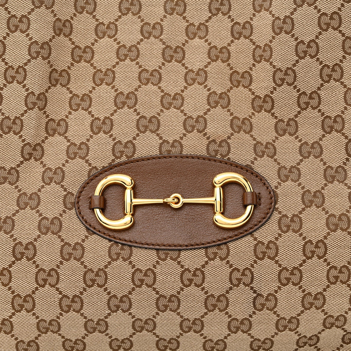 Monogram Horsebit 1955 Tote Bag Beige Brown Sugar