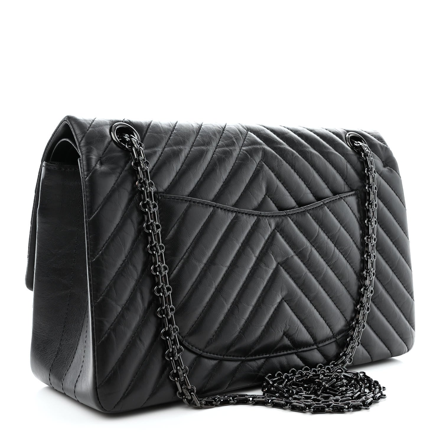 Chanel Aged Calfskin Chevron Quilted 2.55 Reissue 226 So Black 3 of 11