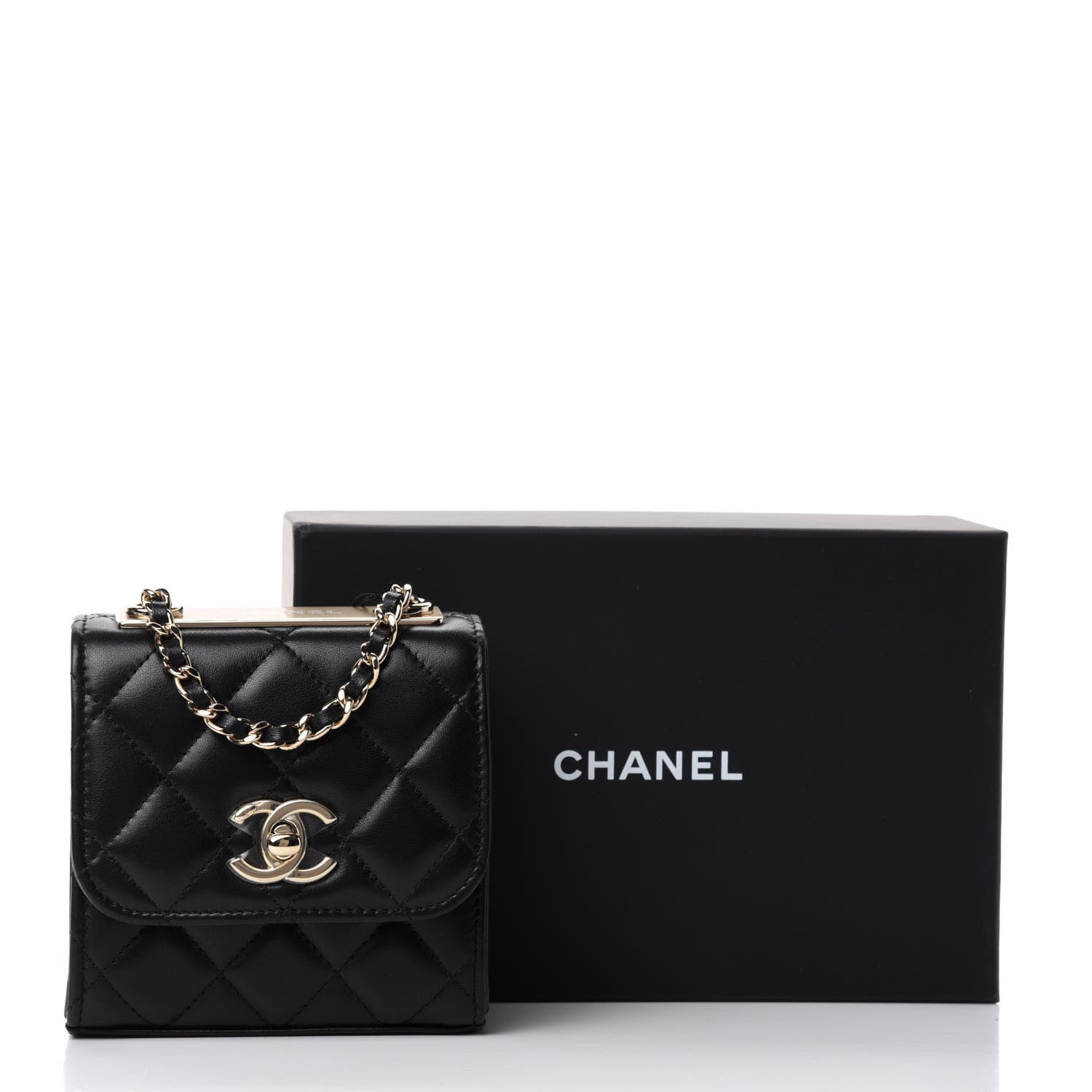 Chanel Lambskin Quilted Mini Trendy CC Chain Wallet Black 11 of 11