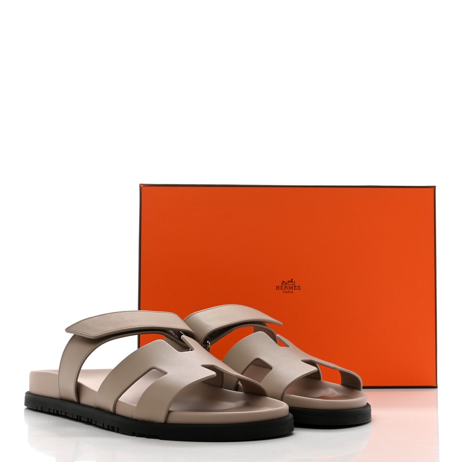 Hermes Calfskin Mens Chypre Sandals 41 Beige Mastic 9 of 9