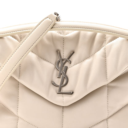 Saint Laurent Lambskin Quilted Small Loulou Puffer Monogram Chain Satchel Crema Soft 8 of 10