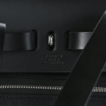 Hermes Military Toile Vache Hunter Herbag a Dos Zip Retourne Backpack Black 8 of 19