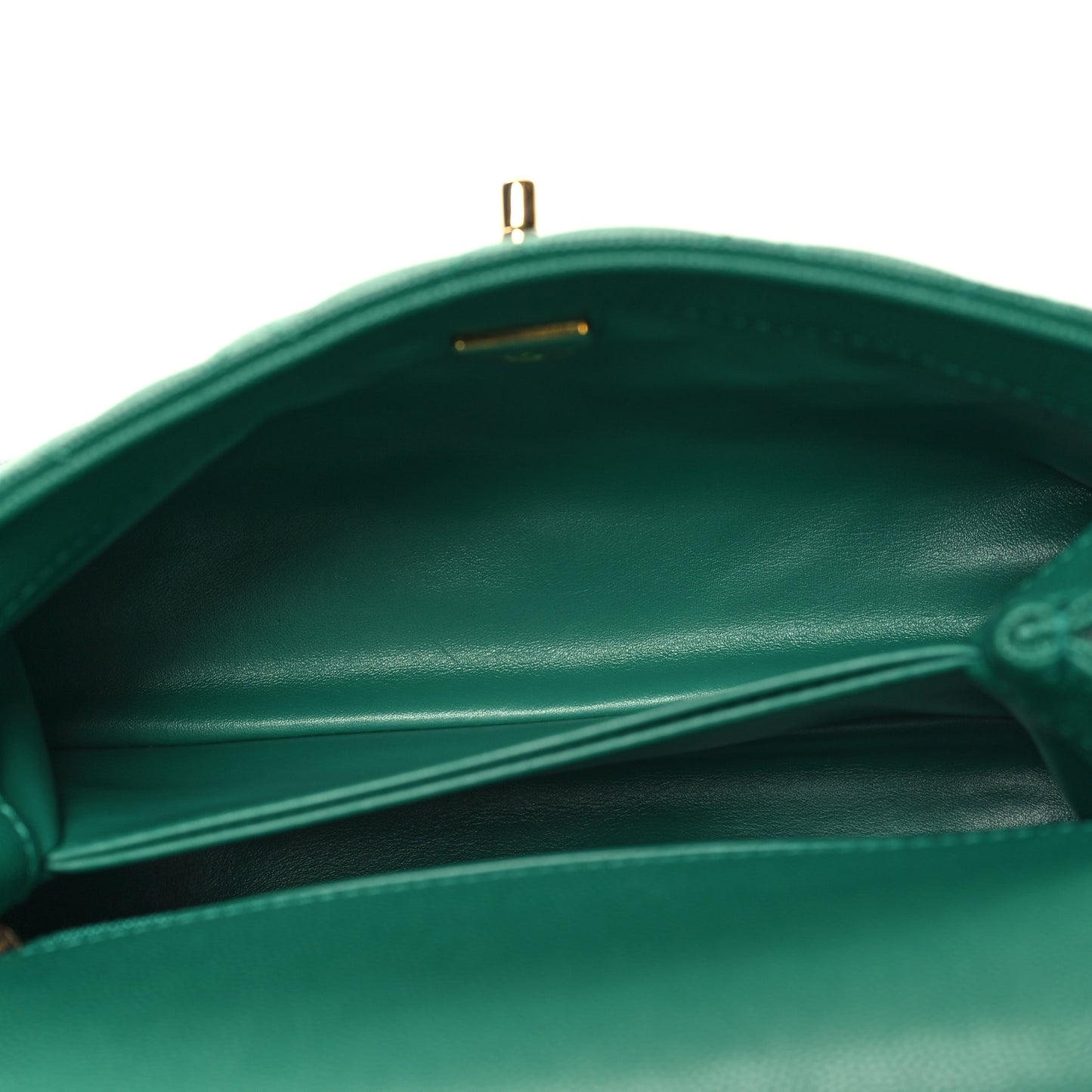 Caviar Quilted Mini Coco Handle Flap Green