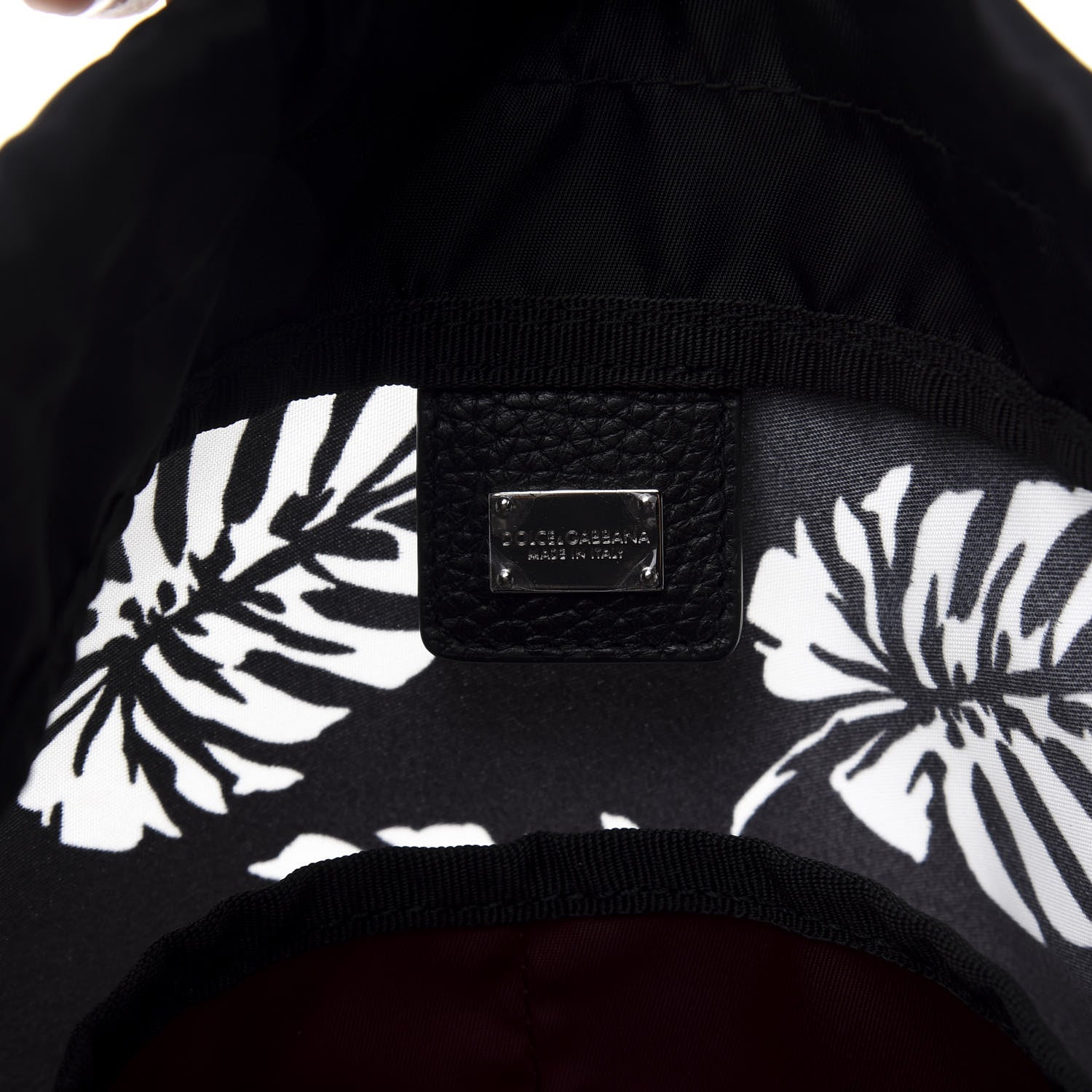 Dolce & Gabbana Nylon Palm Drawstring Backpack Black 7 of 9