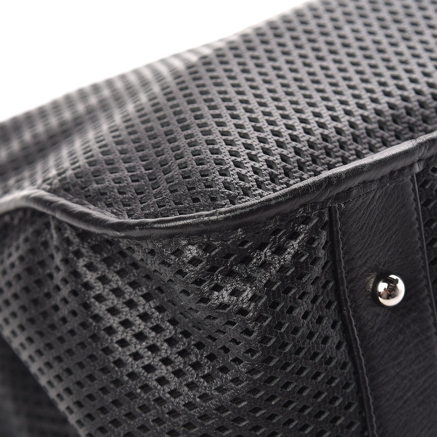 Calfskin Perforated Up In The Air Tote Black