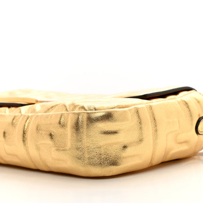 Fendi Vitello Catalan Mirror FF 1974 Embossed Baguette Gold 9 of 9