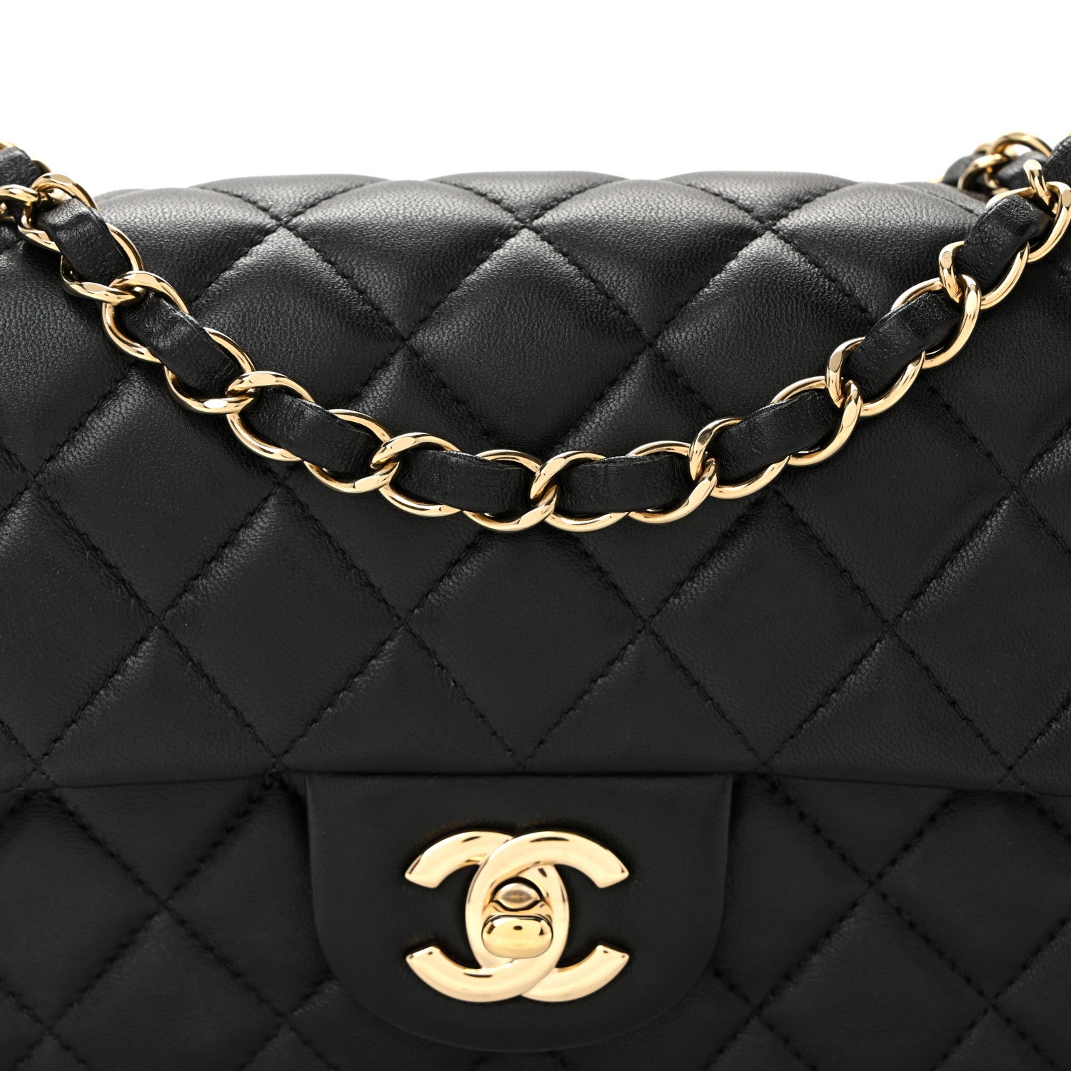 Chanel Lambskin Quilted Mini Rectangular Flap Black 8 of 10