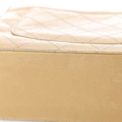 Chanel Caviar Stitched Jumbo Single Flap Beige 10 of 20