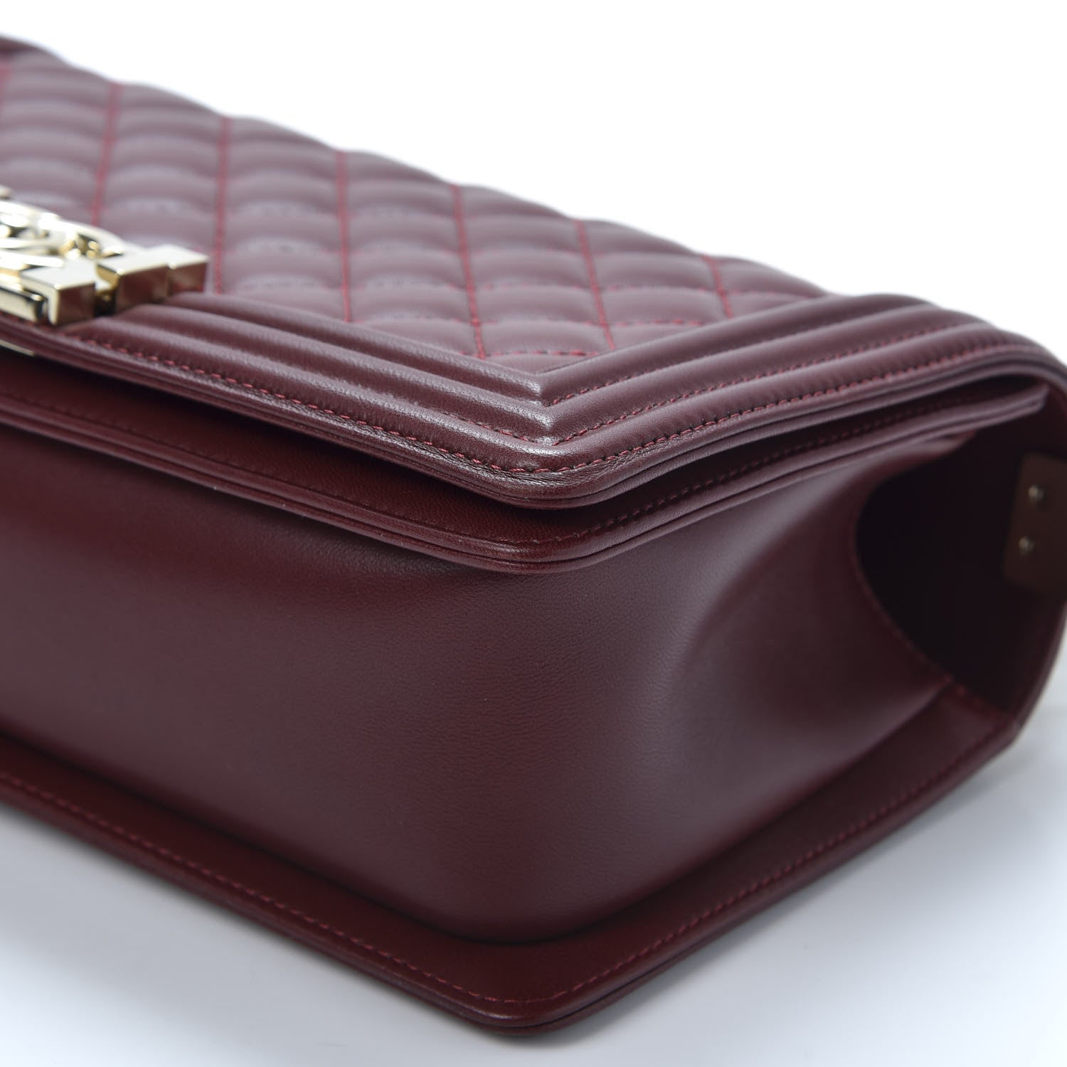 Chanel Lambskin Quilted Medium Boy Flap Burgundy 6 of 9