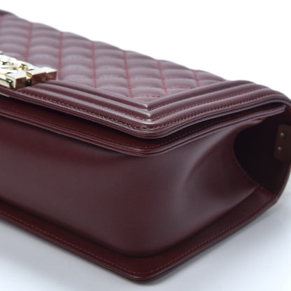 Chanel Lambskin Quilted Medium Boy Flap Burgundy 6 of 9