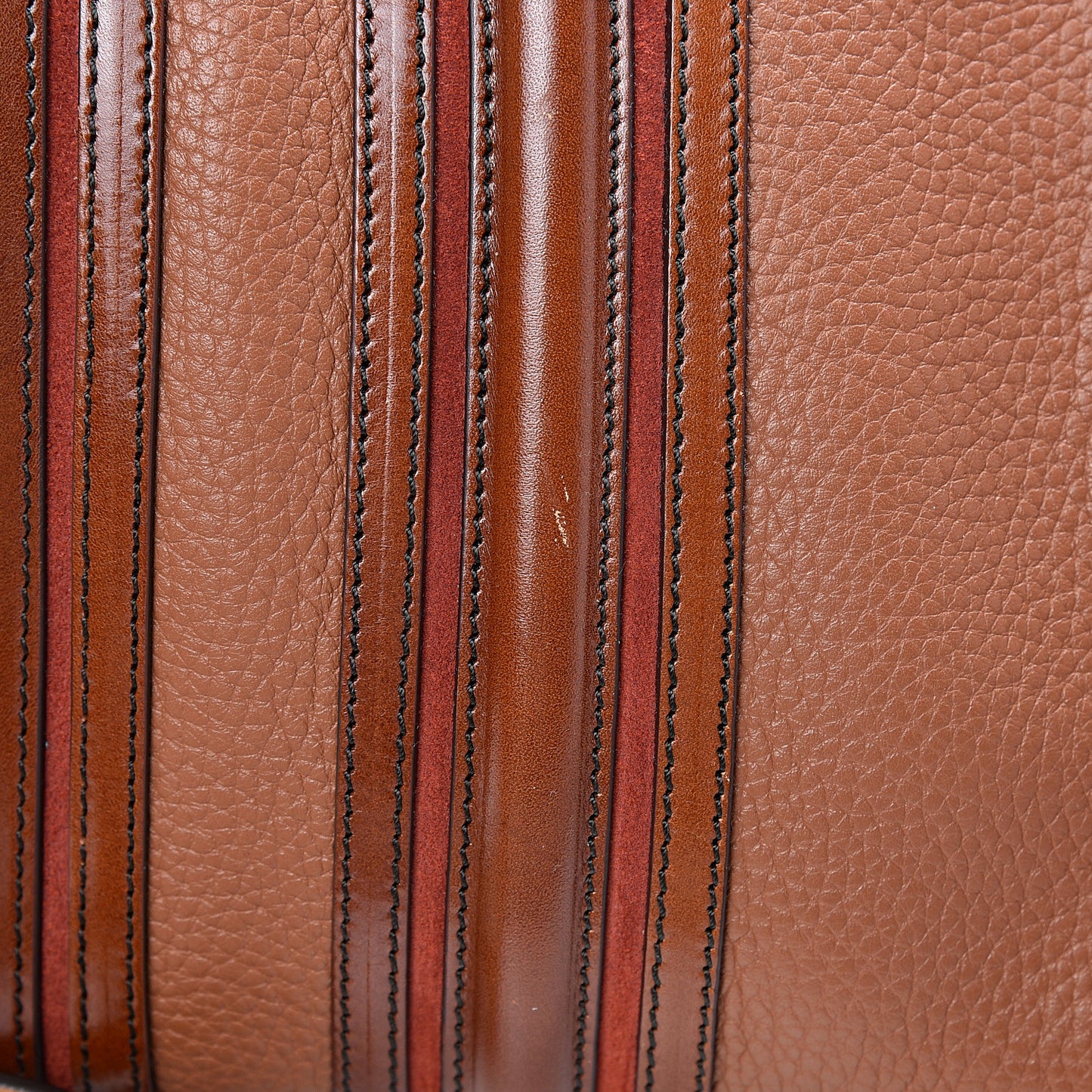 Grainy Calfskin Medium Alchester Bowling Bag Brown