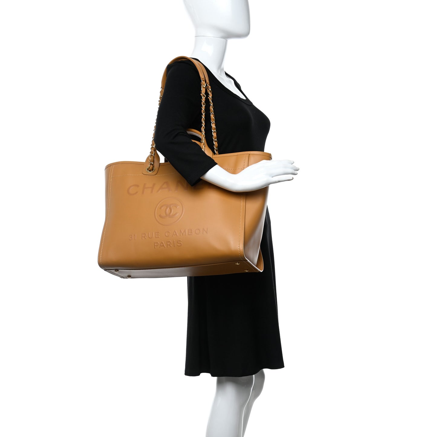 Calfskin Medium Deauville Tote Brown