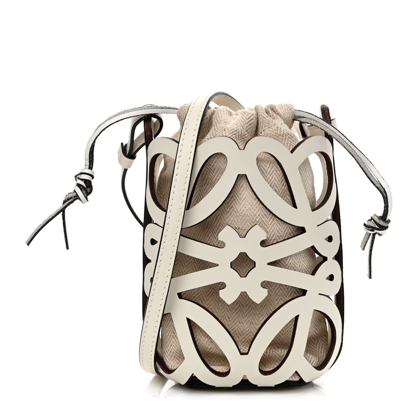 x Paula’s Ibiza Cutout Anagram Pocket Crossbody Bag White