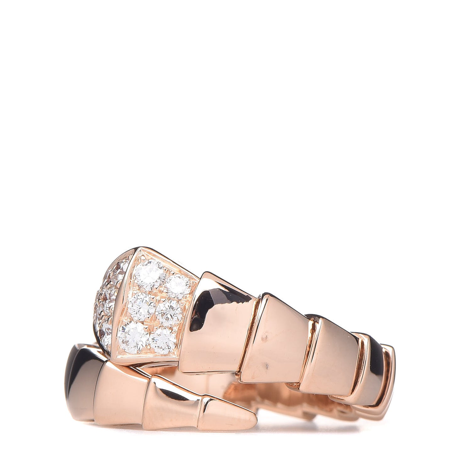 18K Rose Gold Diamond Serpenti Ring M 57 8