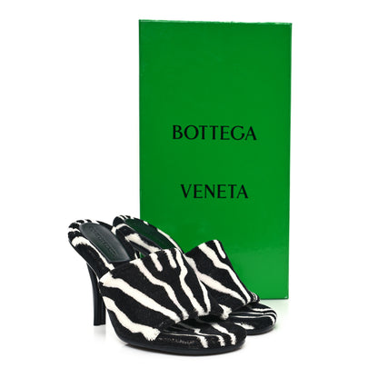Bottega Veneta Microfiber Stretch Pose Mule Sandals 37 White Zebra 9 of 9