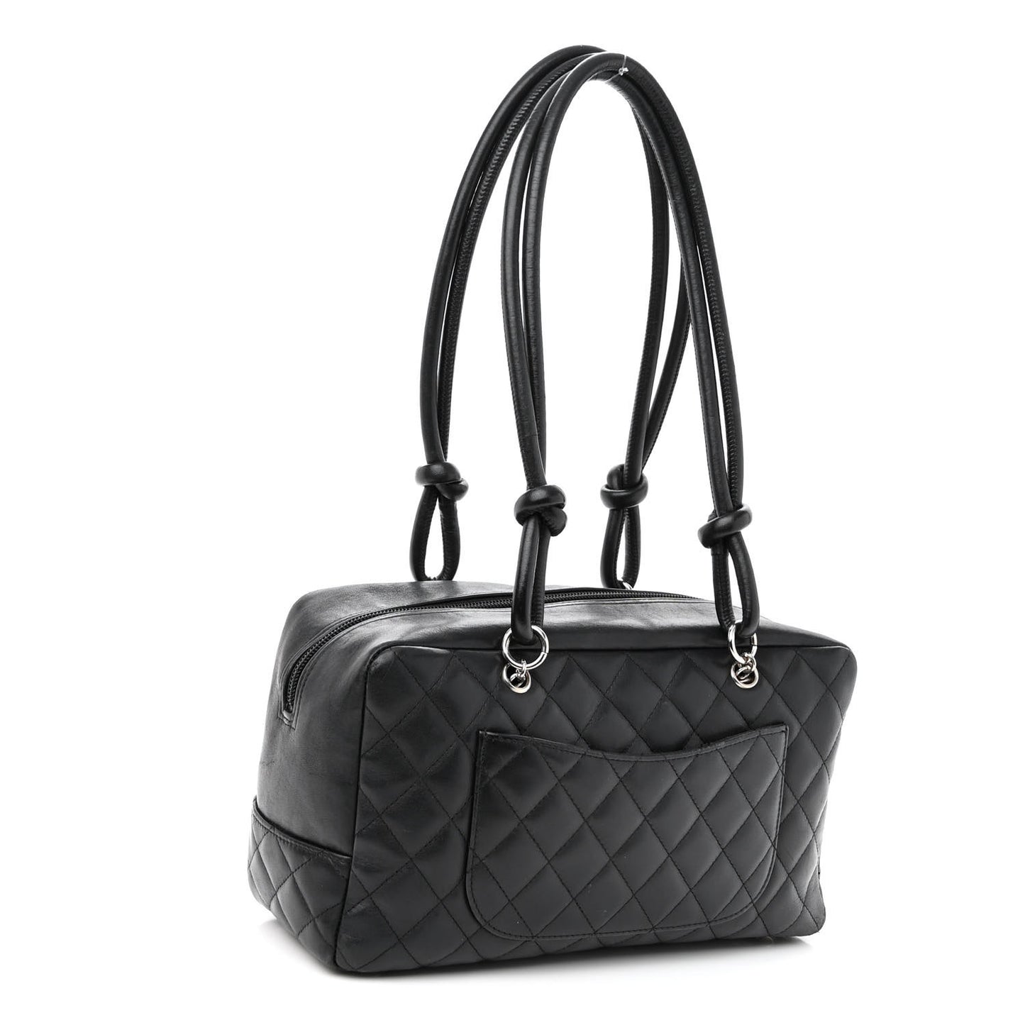 Calfskin Quilted Large Cambon Bowler Black