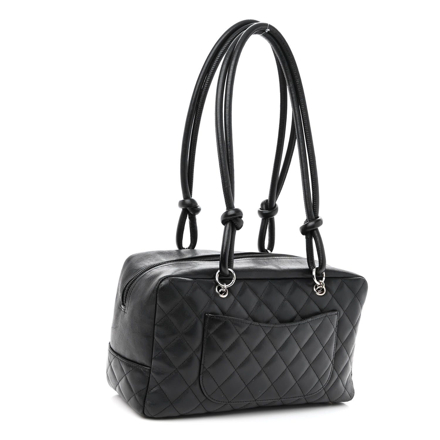 Chanel Calfskin Quilted Large Cambon Bowler Black 3 of 13