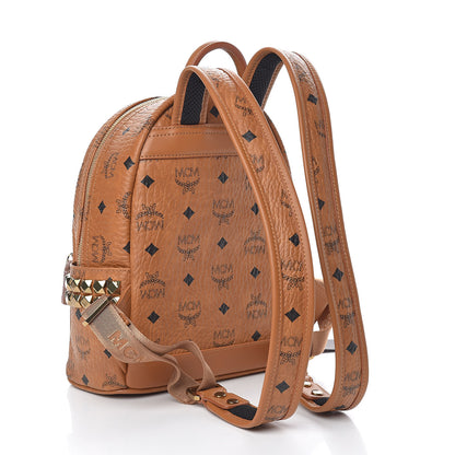 MCM Visetos Side Stud Mini Stark Backpack Cognac 3 of 13