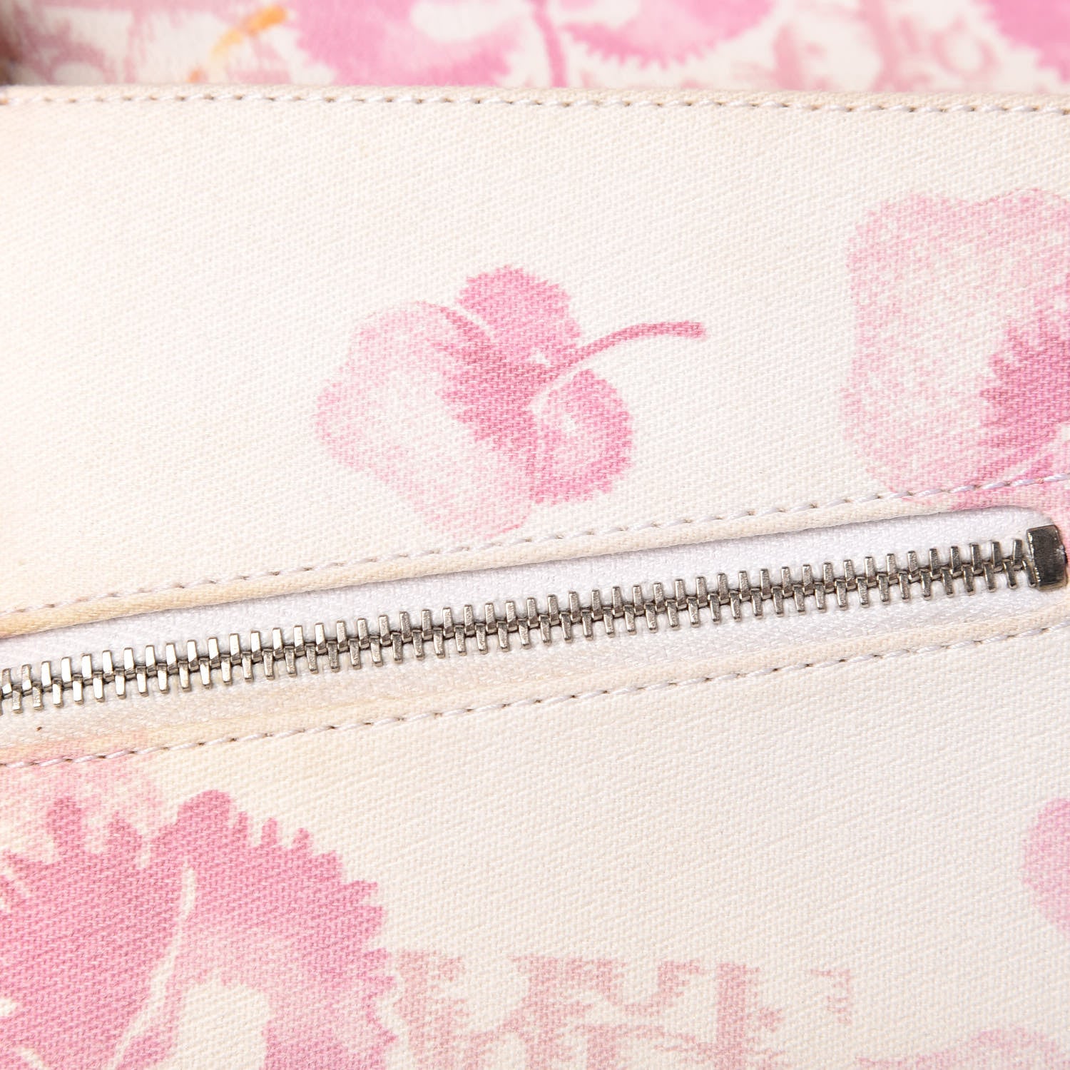 Christian Dior Canvas Monogram Floral Chain Shoulder Bag Pink 14 of 15