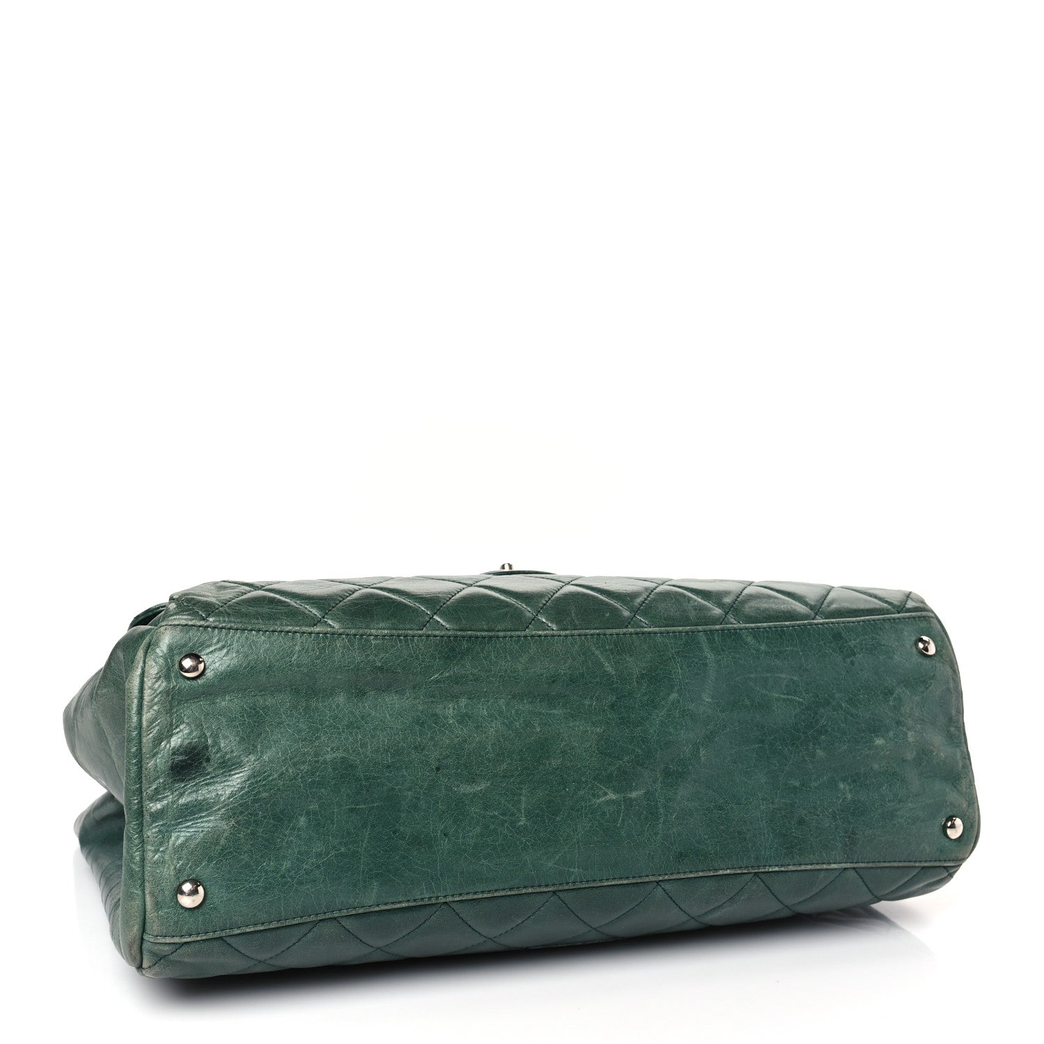 Chanel Glazed Calfskin Quilted Large CC Delivery Tote Green 4 of 11