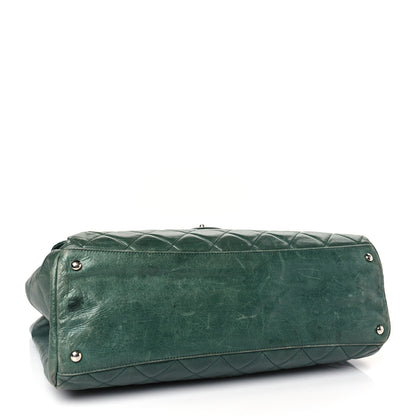 Chanel Glazed Calfskin Quilted Large CC Delivery Tote Green 4 of 11
