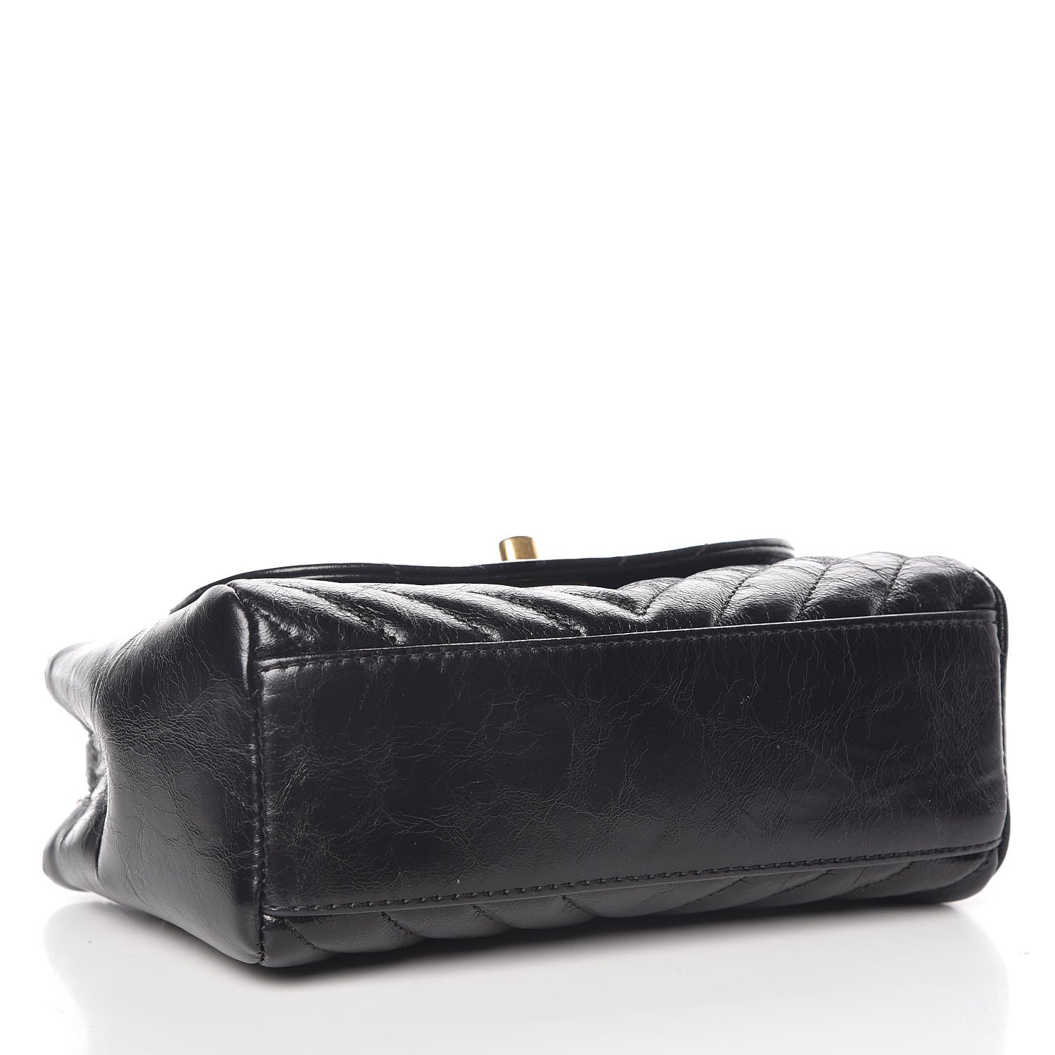 Chanel Glazed Calfskin Chevron Quilted Small Hampton Flap Black 4 of 11