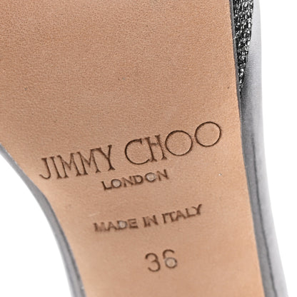 Jimmy Choo Lame Glitter Claudette 120 Ankle Strap Sandals 36 Anthracite 6 of 9
