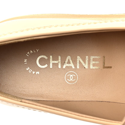 Chanel Shiny Calfskin Bonnie and Clyde Logo Loafers 36.5 Beige 8 of 10